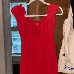 Red Free People dress, stretchy material
